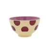 Rice Lille Skål Cream Purple Dots Print