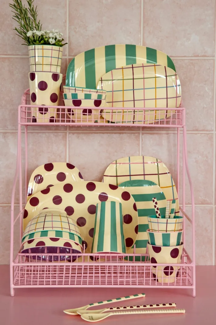 rice_lille_skl_cream_purp_1.webp Rice Lille Skål Cream Purple Dots Print