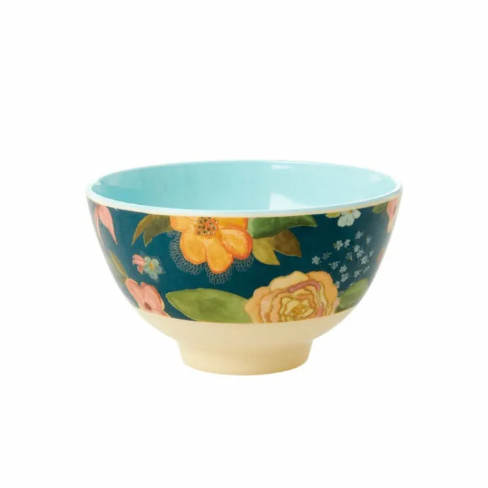 rice_melamine_skl__small__0.webp Rice Melamine Skål - Small Dk Blue SELMA FLOWER PRINT