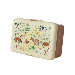 Rice Stor Madkasse Brown Farm Print