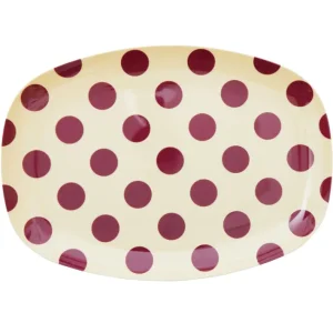 Rice Stor Rektangulær Middagstallerken Lilla Dots Print