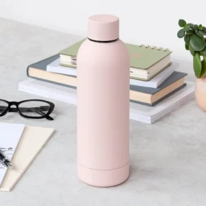 RL Rubber coated steel bottle Light pink