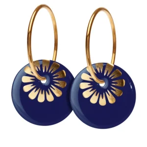 Scherning Bloom Øreringe Stor Ultramarine/Guldbelagt