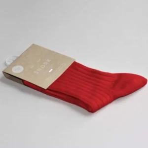 SNORK Organic Rib Socks Red
