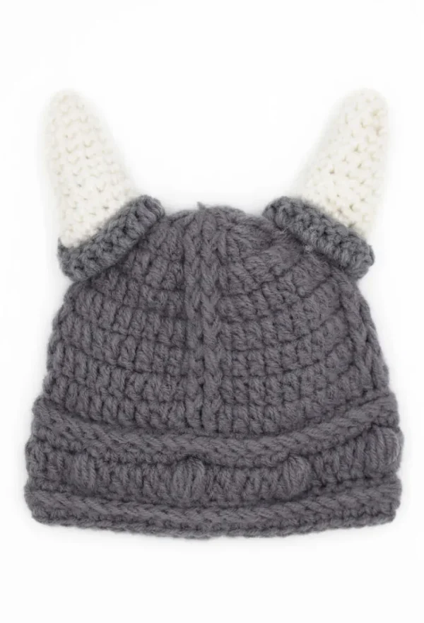 Strikket Vikingehjelm Grey/White