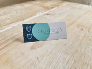 Studio 23 Heart Stud Earring Pair Burgundy/Navy